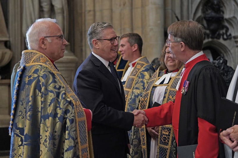 Prime Minister Sir Keir Starmer, second left, attended the annual Battle of Britain service at Westminster Abbey