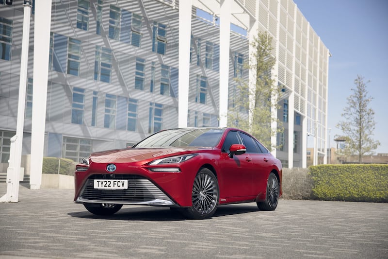 The Toyota Mirai is now in its second generation and the latest model offers up to 400 miles on single tank of hydrogen. (Credit: Toyota media UK)