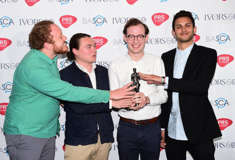 Bombay Bicycle Club win the album award for So Long, See You Tomorrow at the 60th annual Ivor Novello Awards