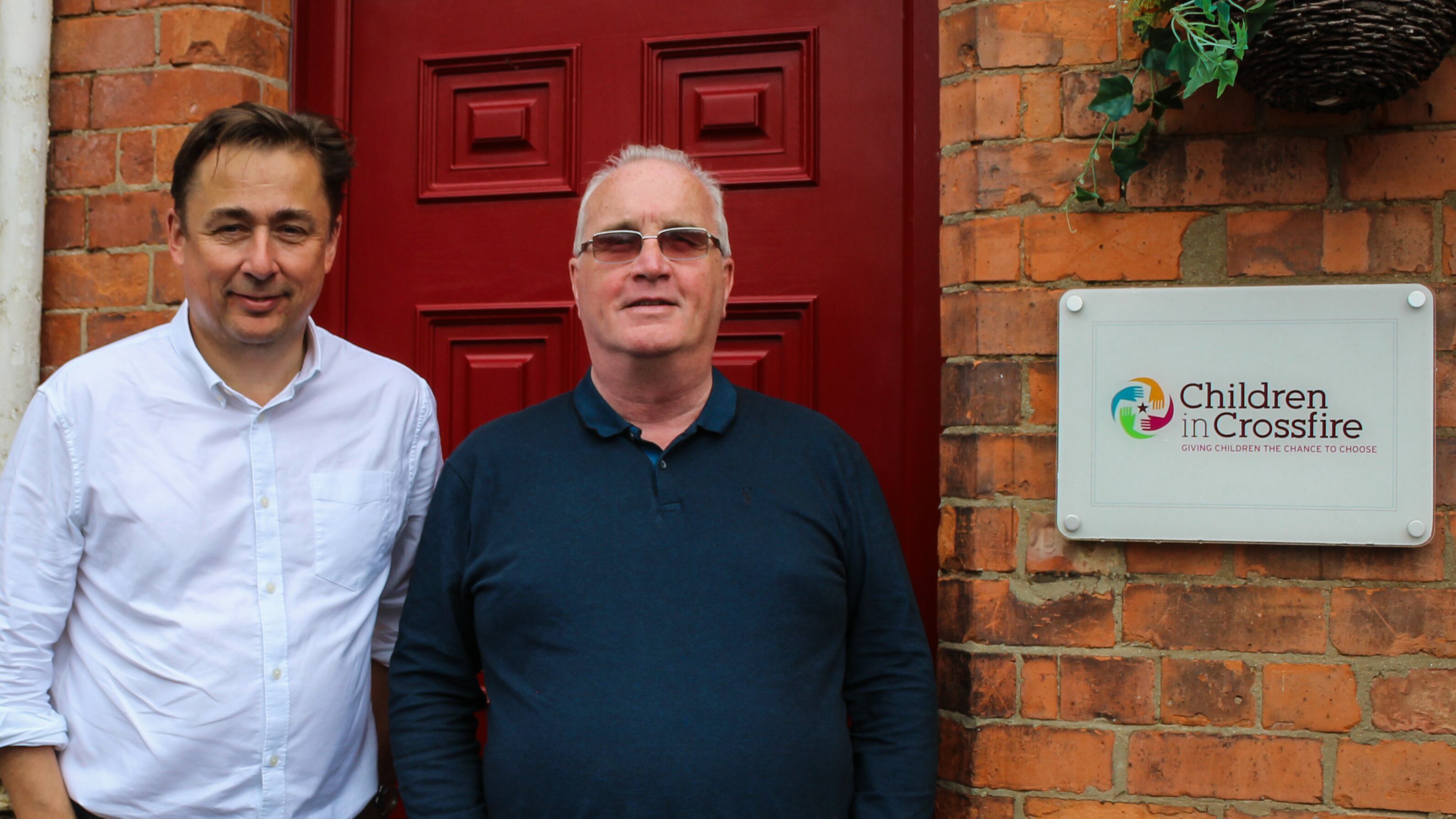 John Hume Junior, pictured with Children in Crossfire founder, Richard Moore (right), will cycle from Paris to Nice in September to raise money for the charity.