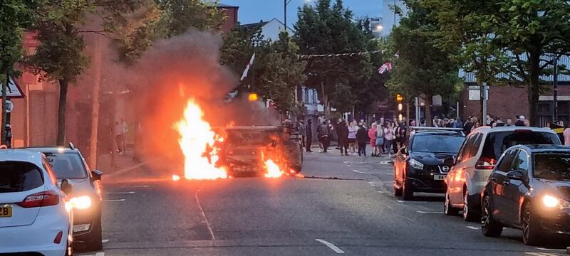 A vehicle is set alight in Belfast