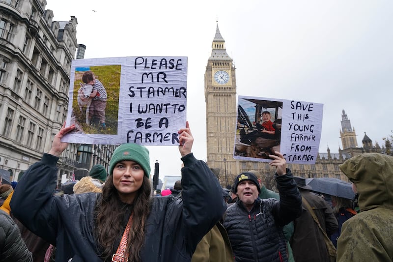 An estimated 13,000 people attended the farming protest in Westminster