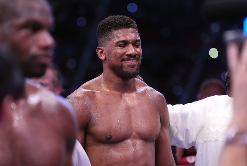 Anthony Joshua after his defeat by Daniel Dubois following the IBF world heavyweight bout at Wembley Stadium on Saturday