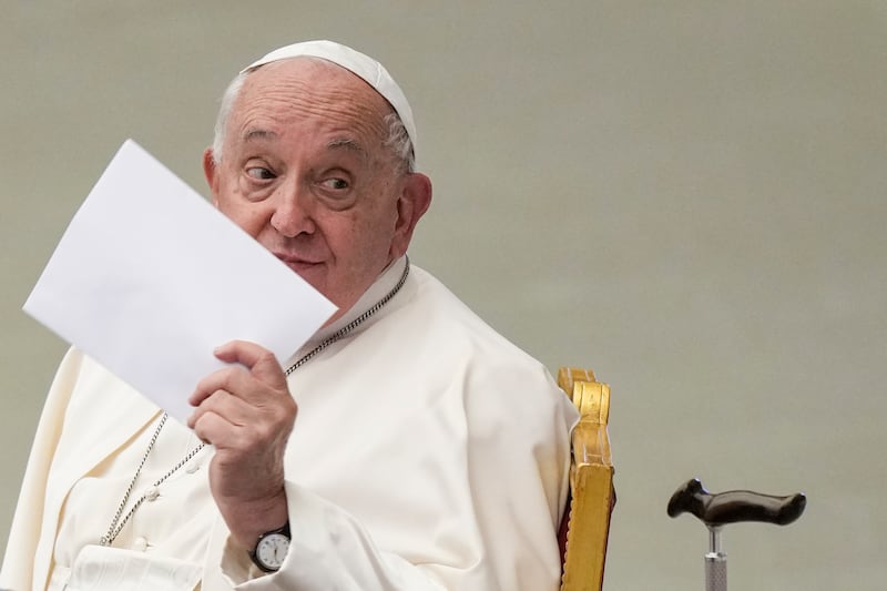 Pope Francis attends a session of the 16th General Assembly of the Synod of Bishops at the Paul VI Hall at the Vatican (Andrew Medichini/AP)