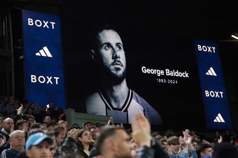 Tributes were paid before kick-off to former Blades defender George Baldock following his death aged 31