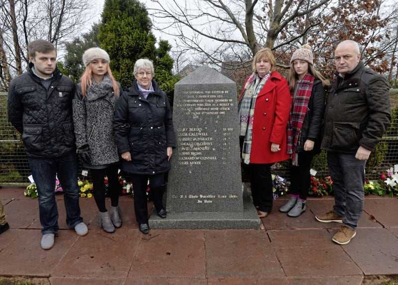 The family of Nigel McKee during the memorial service 