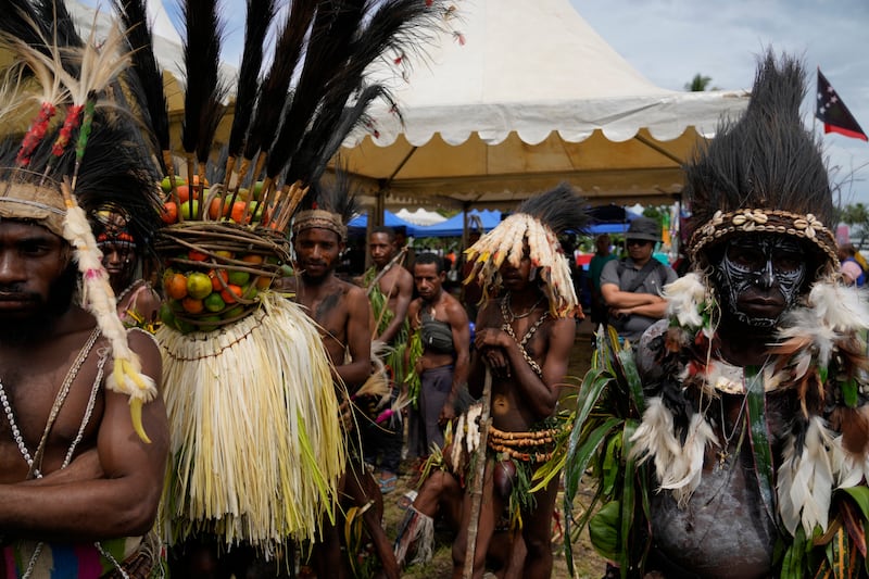 Indigenous people wait for Pope Francis in Vanimo, Papua New Guinea (Gregorio Borgia/AP)