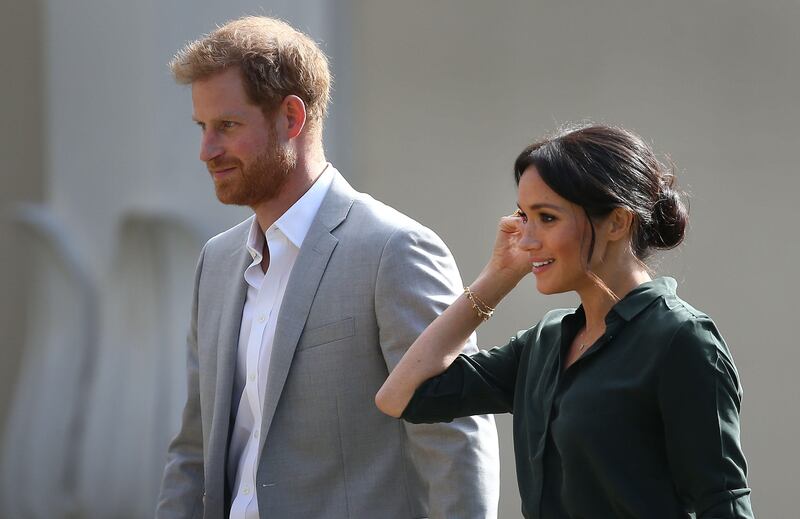 The Duchess of Sussex often opted for a messy-curled bun for public appearences