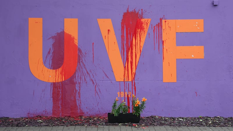 A UVF mural has been paint-bombed On Avenue Road in Lurgan.