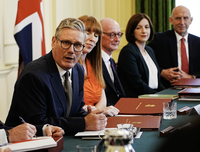 Prime Minister Sir Keir Starmer hosted his first Cabinet meeting at 10 Downing Street on Saturday following the landslide election victory