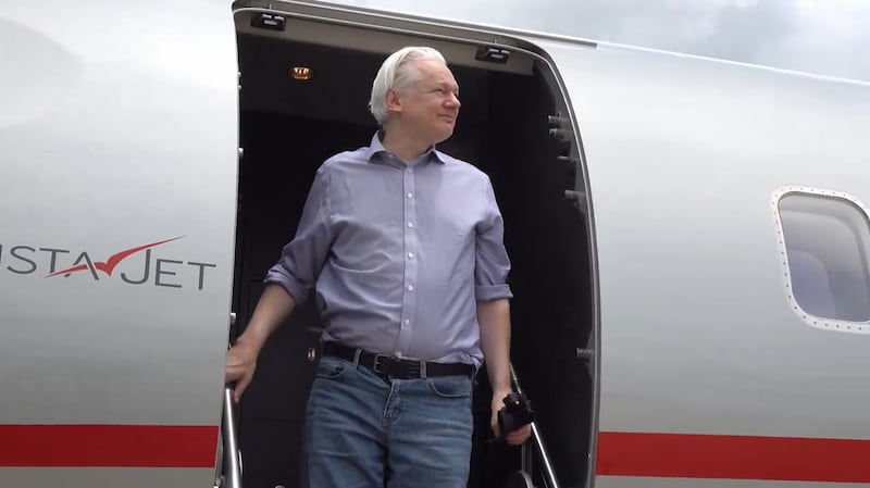 Screen grab taken from the X (formerly Twitter) account of Wikileaks of Julian Assange arriving in Bangkok, Thailand, following his release from prison
