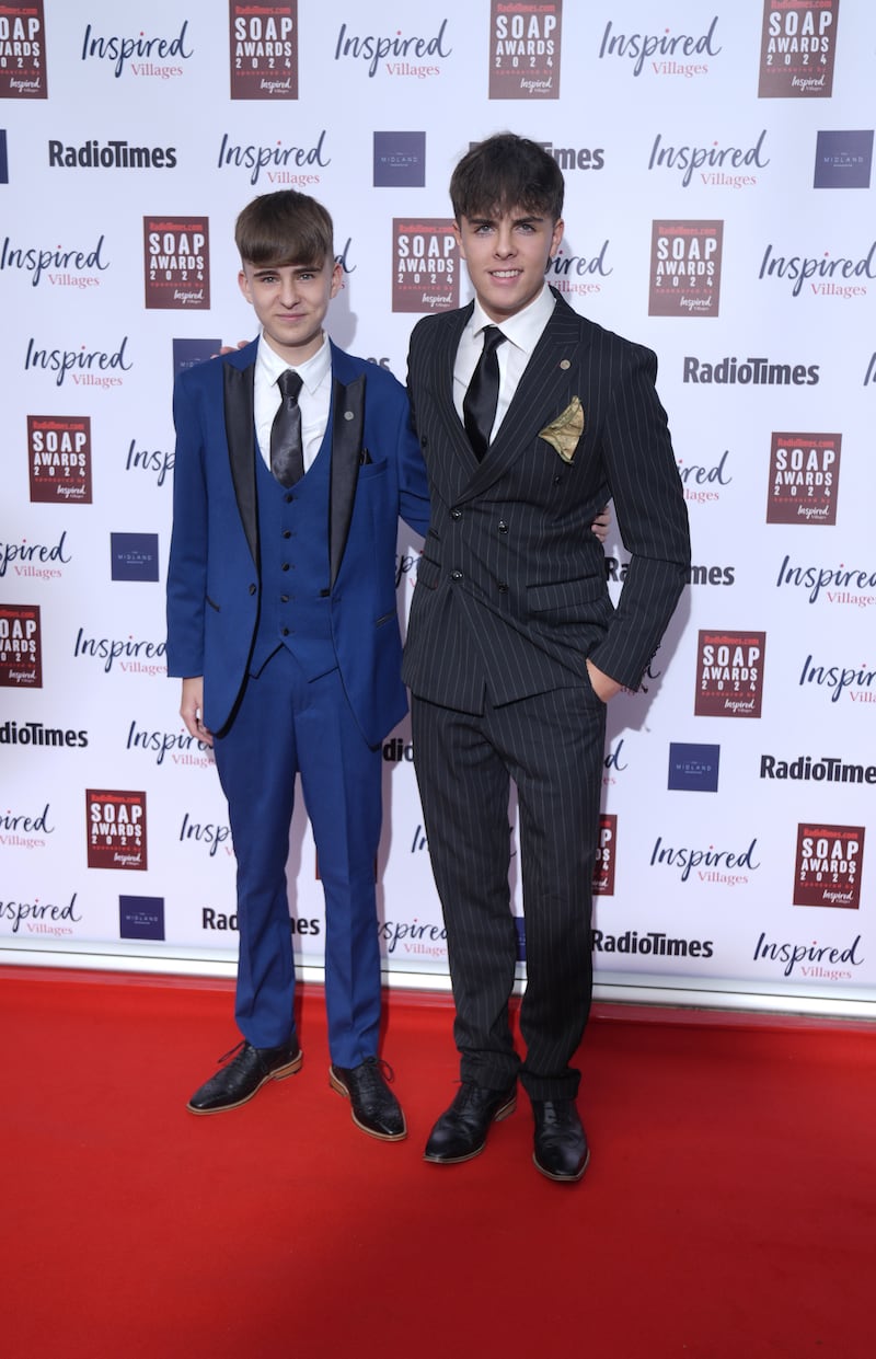 Luca Toolan (right) with fellow Coronation Street star Charlie Wrenshall