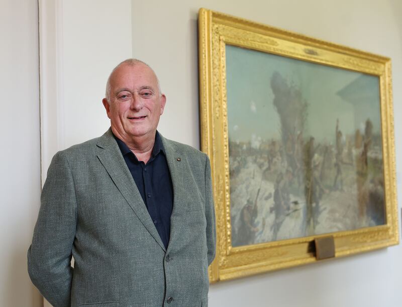 Harry GrahamAuthor of World War 1 book  pictured at Belfast City Hall.
PICTURE COLM LENAGHAN