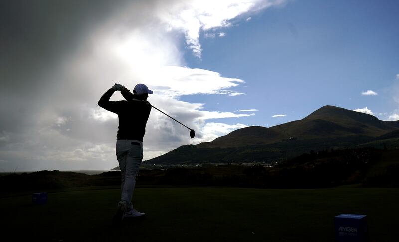 Rory McIlroy on the ninth during the Amgen Irish Open 2024 Pro-Am at Royal County Down