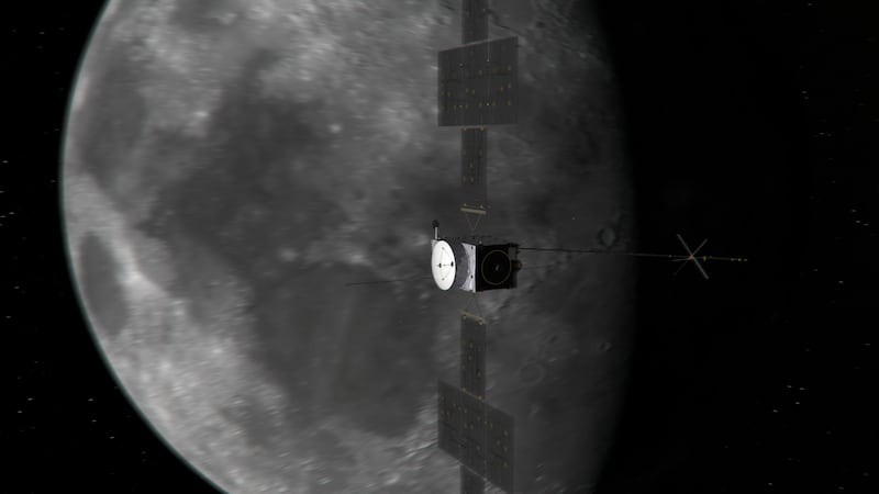 The spacecraft flew past the moon at 10:15pm UK time (Juice/European Space Agency)