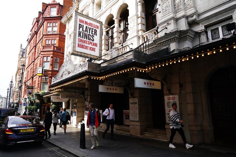 Sir Ian McKellen fell from the stage during a performance of Player Kings at the Noel Coward theatre in London
