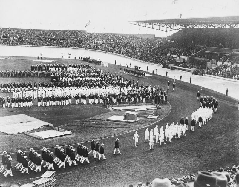 The opening ceremony of the 1924 Paris Olympics, featuring an Irish team for the first time, took place at the Stade Olympique de Colombes