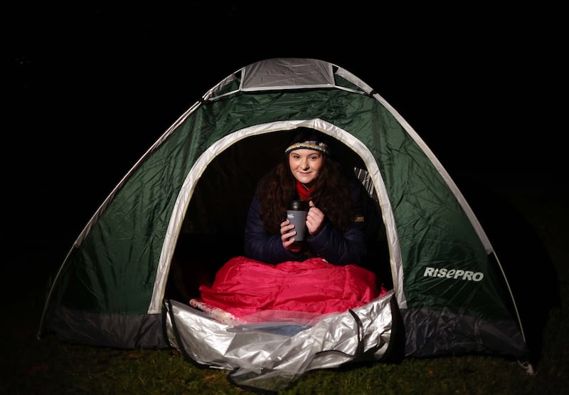 The big sleep out at Stormont  to raise awareness of homelessness.
PICTURE COLM LENAGHAN