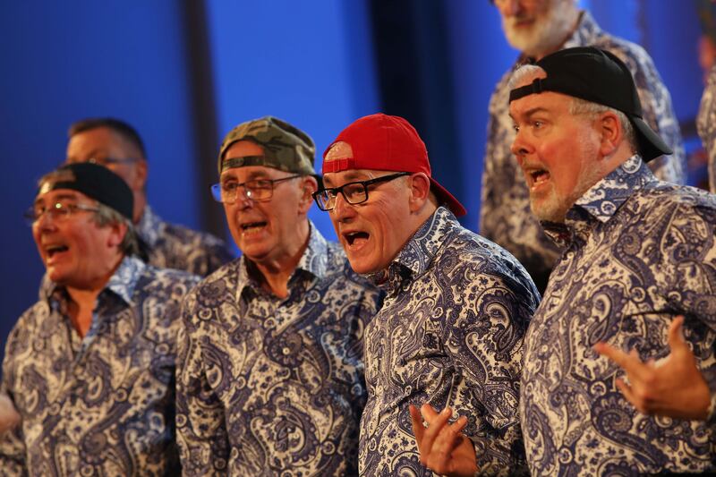 Close shave chorus from Glasgow performing in the National competitions