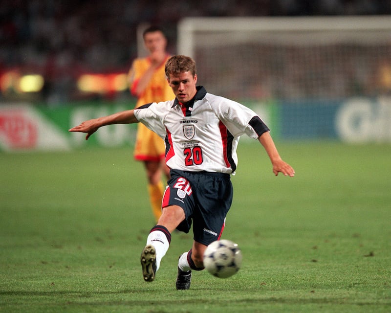 England's Michael Owen at the 1998 World Cup