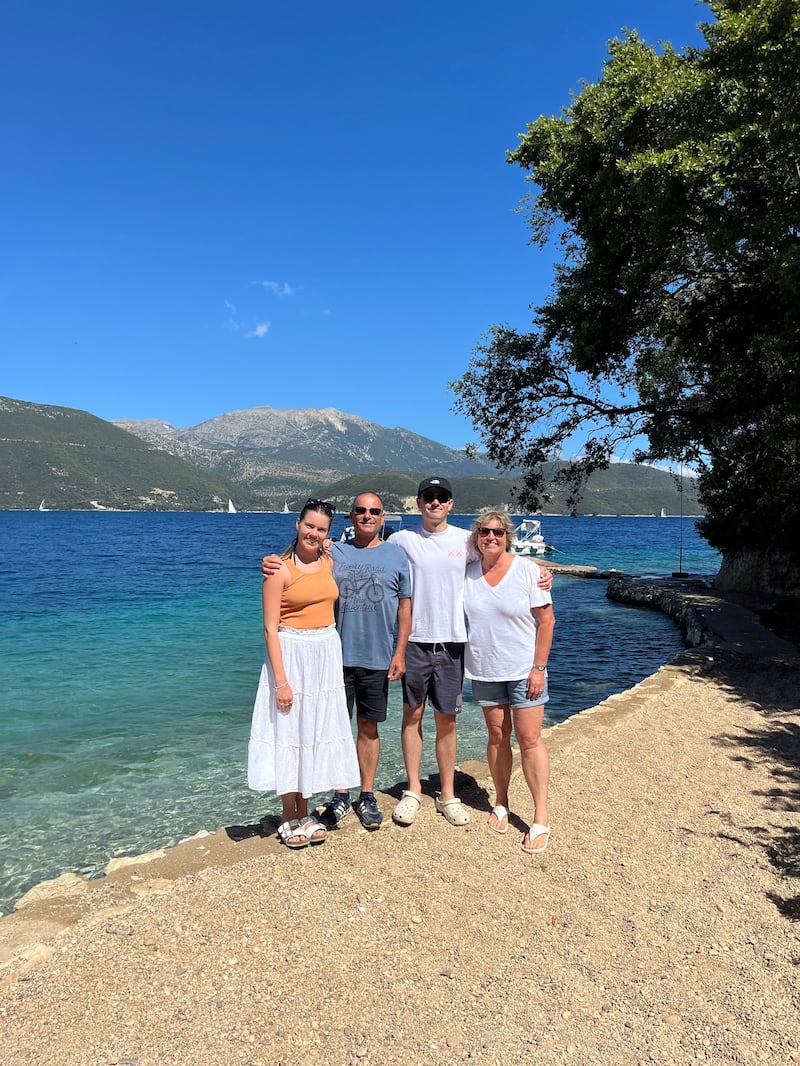 Hannah and her family on Meganisi