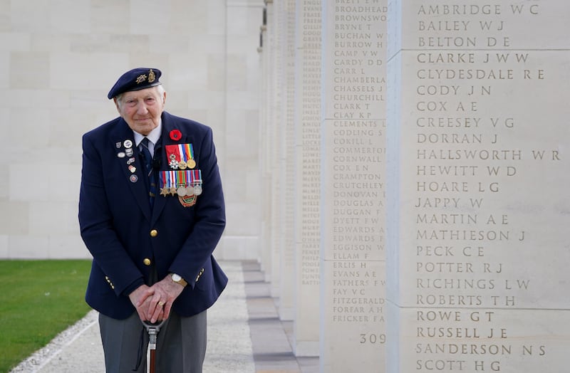 D-Day veteran and ambassador for the British Normandy Memorial Mervyn Kersh during a visit to the memorial in Ver-Sur-Mer, France, as part of the 80th anniversary of D-Day