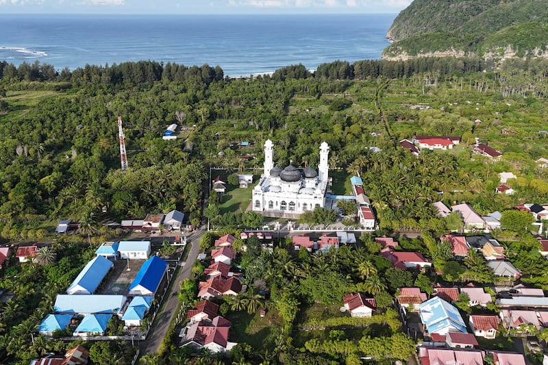 Rahmatullah Mosque in Lampuuk village, one of the areas hardest hit by Indian Ocean tsunami in 2004, in Aceh Besar (Achmad Ibrahim/AP)