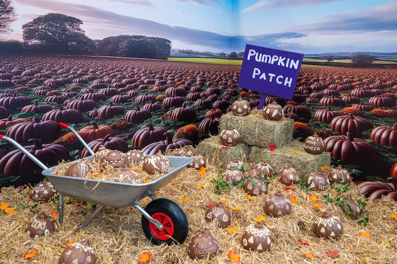 The pumpkin patch creation will be on display for visitors in the main entrance of Cadbury World in Bournville