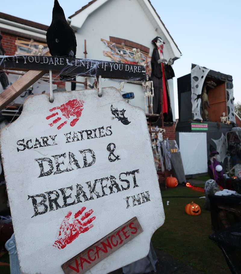 A House in Bangor decorated for Halloween with proceeds going to Women’s Aid.
PICTURE COLM LENAGHAN