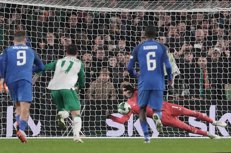 Republic of Ireland keeper Caoimhin Kelleher saved Joel Pohjanpalo’s penalty in a 1-0 Nations League win over Finland