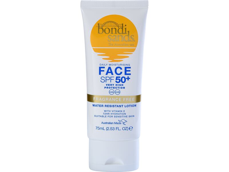 Bondi Sands SPF 50+ Fragrance Free Face Sunscreen Lotion.