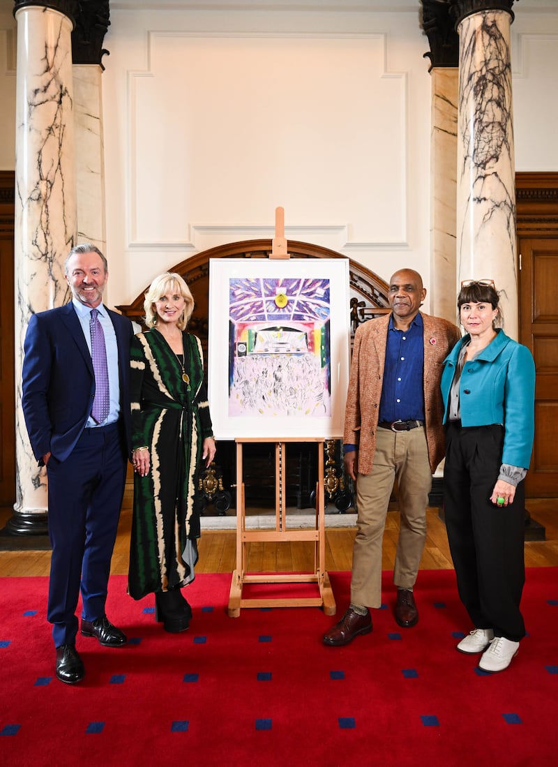 Denzil Forrester, second right, Sybil Robson Orr, second left, and Matthew Orr, far left, and Eliza Gluckman, far right