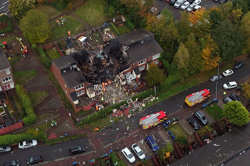 Aerial images showed at least one house appeared to have been completely destroyed