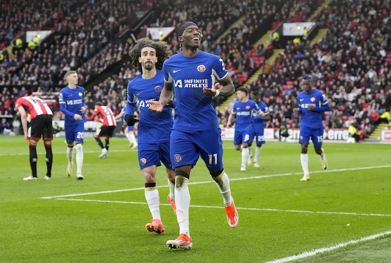 Noni Madueke’s goal looked set to earn Chelsea maximum points