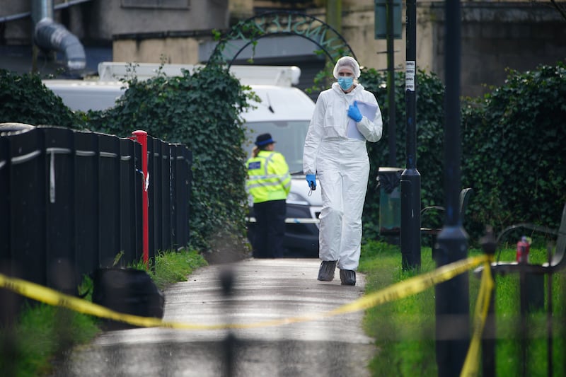 Police and forensic officers at Rawnsley Park