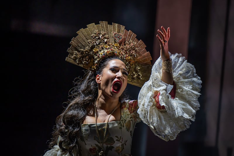 Tosca (Svetlana Kasyan) in NI Opera production of Tosca at the Grand Opera House. Picture by Neil Harrison
