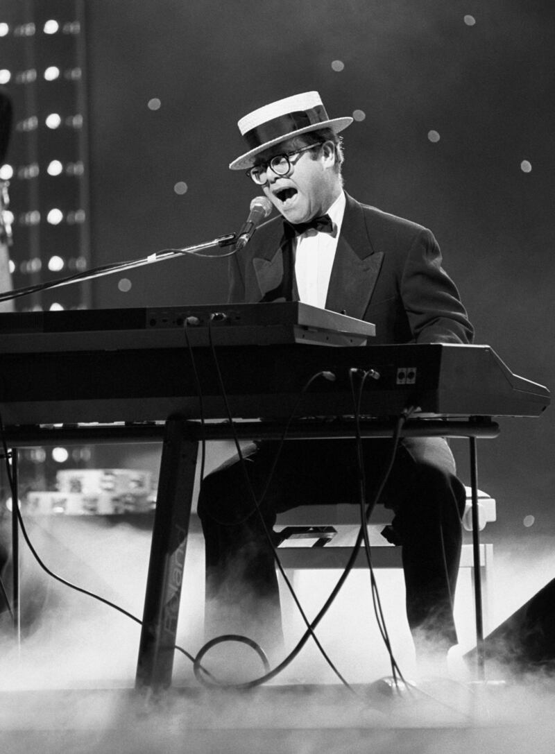 Elton John during a dress rehearsal for the Royal Gala Performance in aid of the Prince's Trust at the London Palladium (PA)