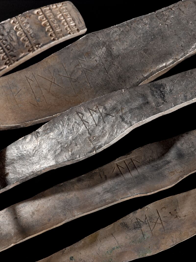 A number of objects in the Galloway Hoard contain runic inscriptions