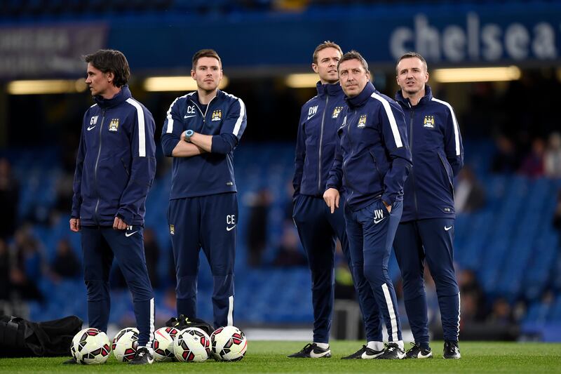 Jason Wilcox (second right) during his time at Manchester City