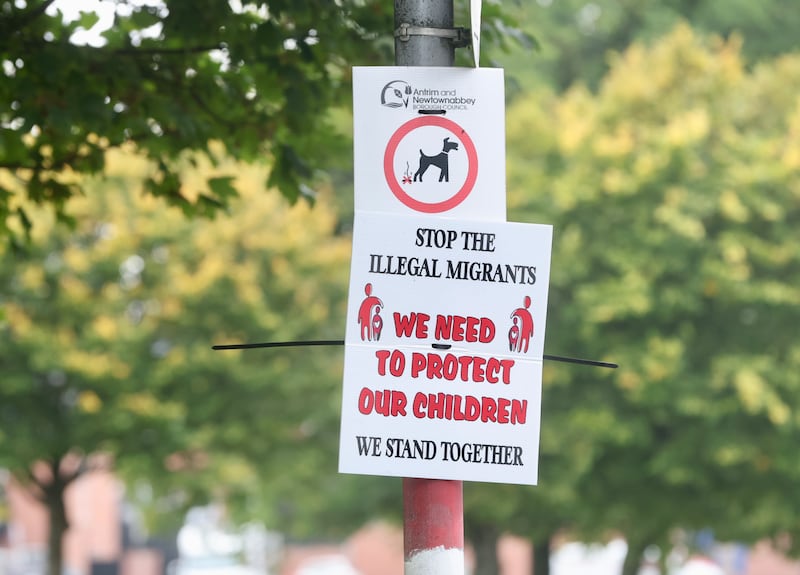 Racist signs in the  Rathcoole estate