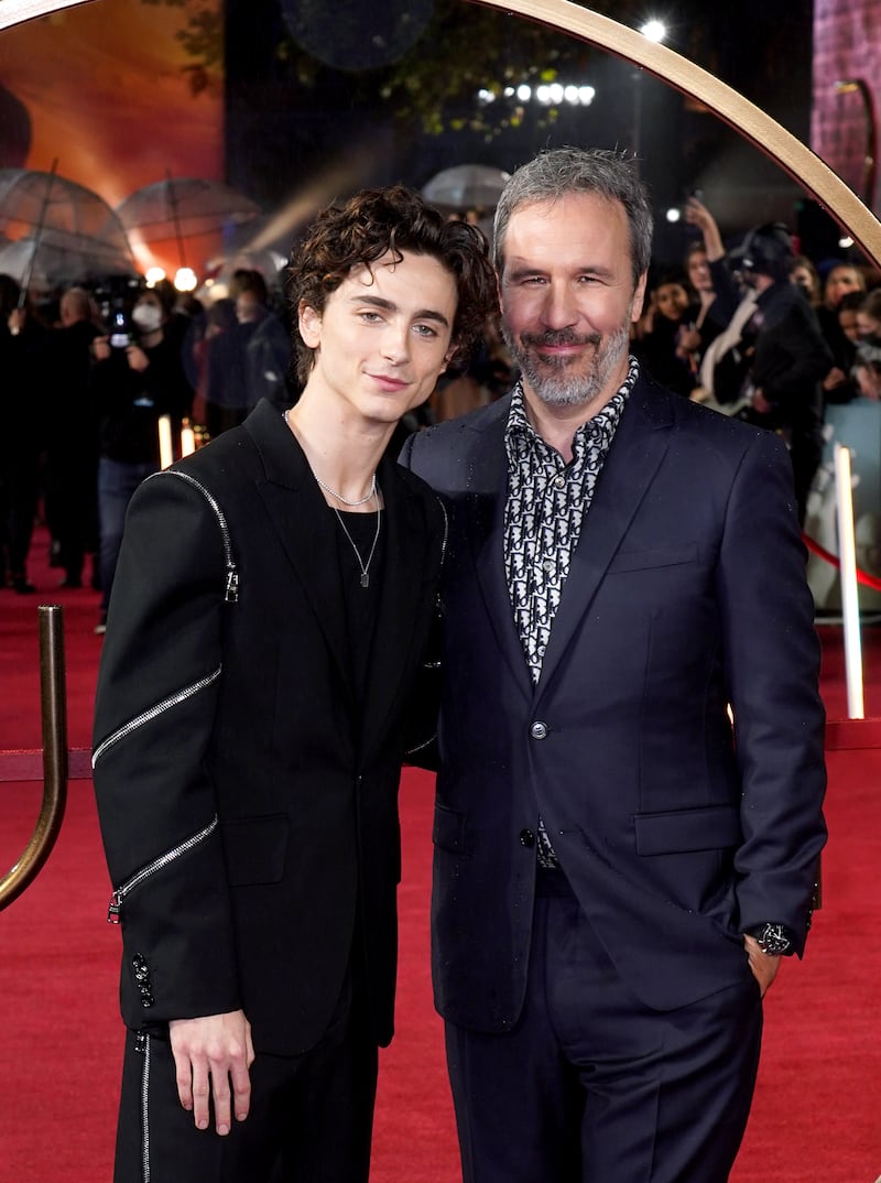 Timothee Chalamet (left) and Denis Villeneuve