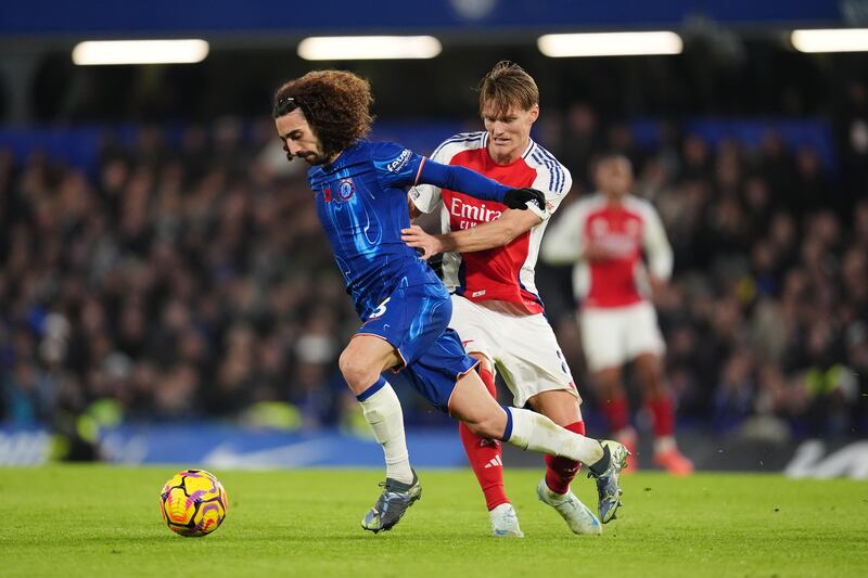 Martin Odegaard (right) started his first game for Arsenal on Sunday since August after recovering from injury