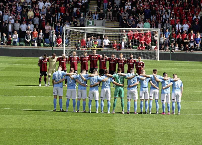  A minute's silence was observed before the Irish Cup Final in memory of 13-year-old Kaylee Black. Photo Desmond  Loughery/Pacemaker Press 