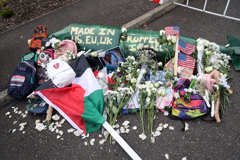 A march and rally from Queens University to the US Consulate in South Belfast calling for a ceasefire in Palestine and Lebanon. PICTURE: MAL MCCANN