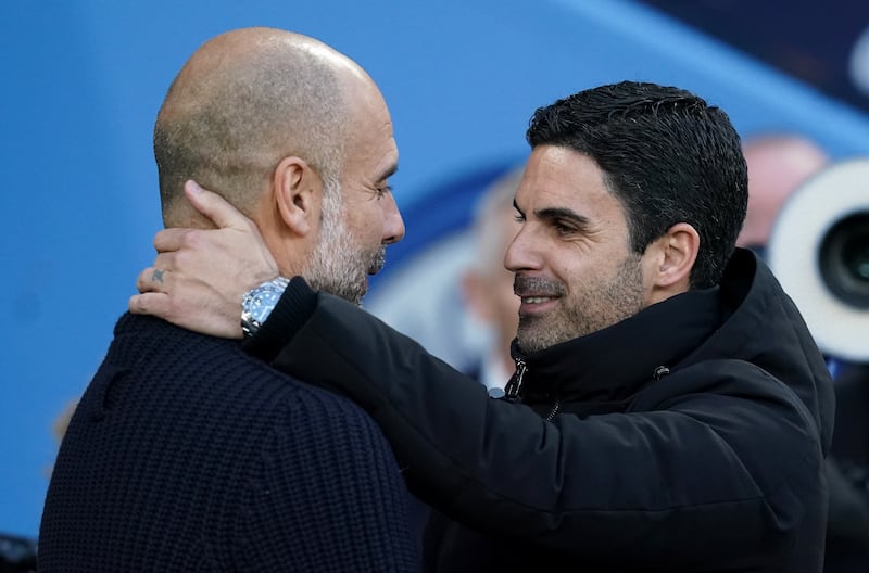 Arsenal manager Mikel Arteta takes his side to face Pep Guardiola’s Manchester City later on March 31