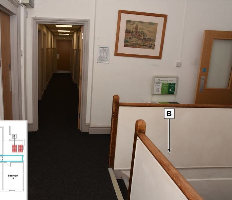 The corridor in the boarding house (Devon and Cornwall Police)