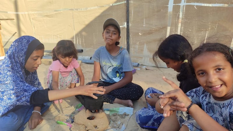 Wafaa Shamallakh’s nieces and nephews at Nuseirat refugee camp