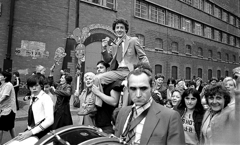 Hugh Russell on his return from the Moscow Olympics where he won a bronze medal. Picture by Brendan Murphy