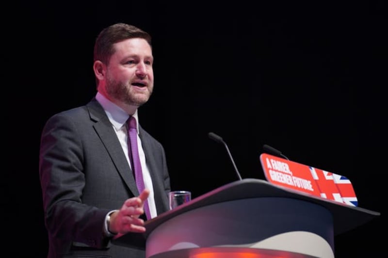 Jim McMahon delivers a speech at the Labour Party conference