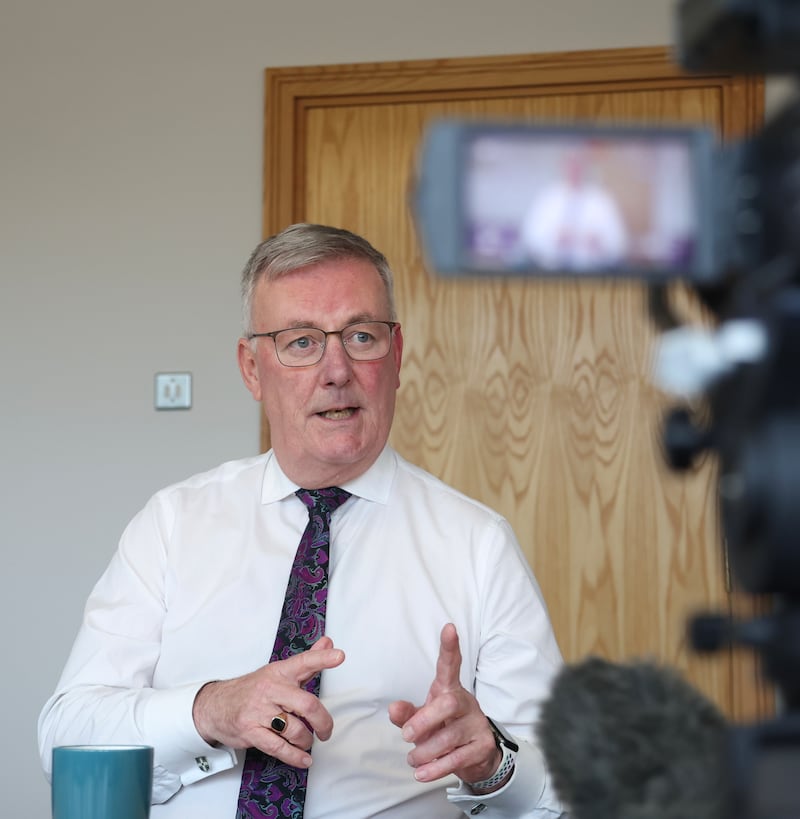 Health Minister Mike Nesbitt speaks to the Media at Castle Buildings.
PIC COLM LENAGHAN